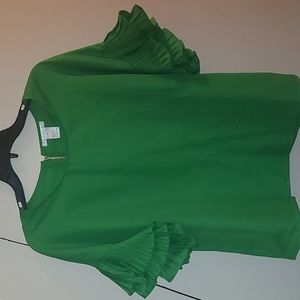 Green Ruffle Blouse